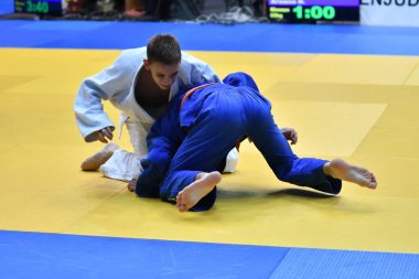 Orenburg, Rusya Federasyonu - 21 Ekim 2017: Boys rekabet Judo