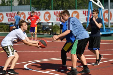 Orenburg, Rusya Federasyonu - 30 Temmuz 2017 yıl: millet sokak basketbol oyun