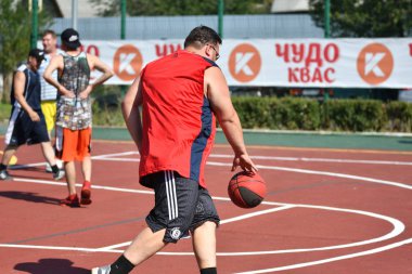 Orenburg, Rusya Federasyonu - 30 Temmuz 2017 yıl: millet sokak basketbol oyun