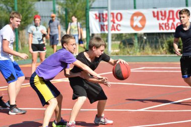 Orenburg, Rusya Federasyonu - 30 Temmuz 2017 yıl: millet sokak basketbol oyun