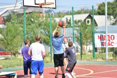 Orenburg, Rusya Federasyonu - 30 Temmuz 2017 yıl: millet sokak basketbol oyun