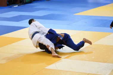 Orenburg, Rusya Federasyonu - 21 Ekim 2016: Boys rekabet Judo