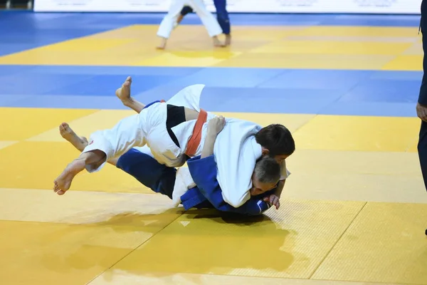 Orenburg, Rusia - 21 de octubre de 2016: Los niños compiten en Judo —  Fotos de Stock