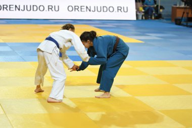 Orenburg, Rusya Federasyonu - 21 Ekim 2016: kız rekabet Judo