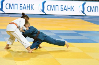 Orenburg, Rusya Federasyonu - 21 Ekim 2016: kız rekabet Judo
