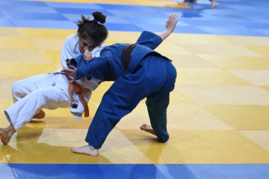 Orenburg, Rusya Federasyonu - 21 Ekim 2016: kız rekabet Judo