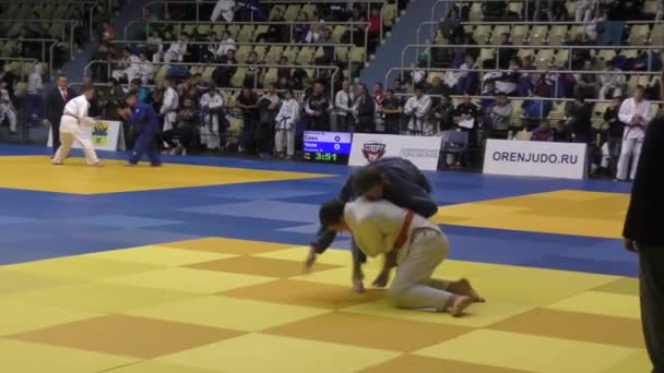 Orenburg Rússia Outubro 2017 Meninos Competem Judô Torneio Judô Russo — Vídeo de Stock