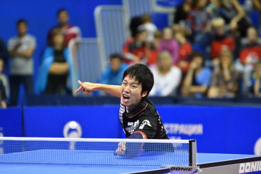 Orenburg, Rusya Federasyonu - 28 Eylül 2017 yıl: çocuk oyun Masa Tenisi rekabet