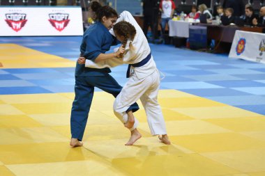 Orenburg, Rusya Federasyonu - 21 Ekim 2016: kız rekabet Judo