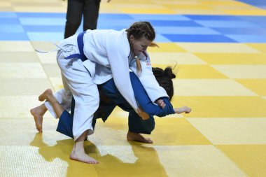 Orenburg, Rusya Federasyonu - 21 Ekim 2016: kız rekabet Judo