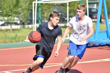 Orenburg, Rusya Federasyonu - 30 Temmuz 2017 yıl: millet sokak basketbol oyun