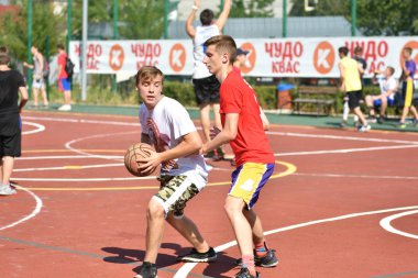 Orenburg, Rusya Federasyonu - 30 Temmuz 2017 yıl: millet sokak basketbol oyun