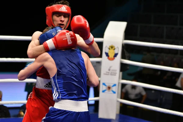 Orenburg, Rusya Federasyonu-Mayıs 7, 2017 yıl: çocuklar boksörler rekabet