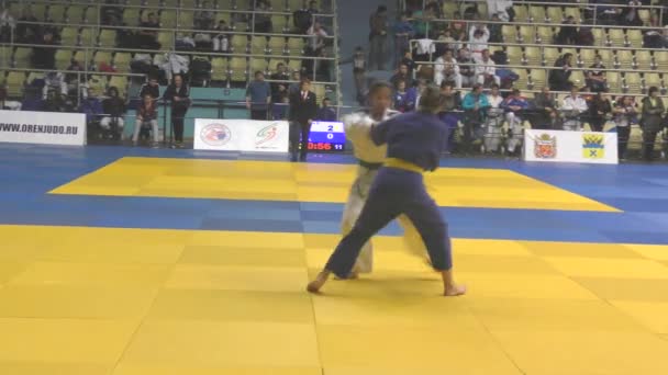 Orenburg Russie Octobre 2017 Les Filles Concourent Judo Tournoi Judo — Video