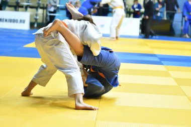 Orenburg, Rusya Federasyonu - 21 Ekim 2017: kız rekabet Judo