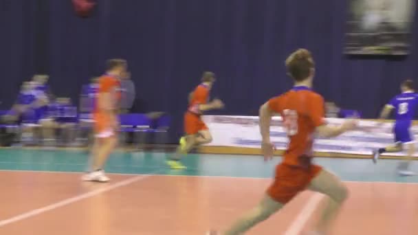 Orenburg Russland Februar 2018 Jahr Jungs Spielen Handball Internationalen Handballturnier — Stockvideo