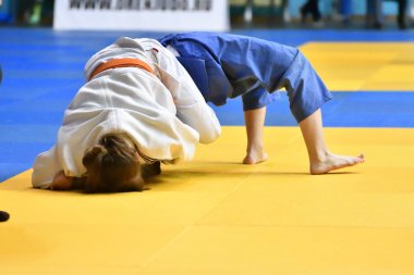 Orenburg, Rusya Federasyonu - 21 Ekim 2017: kız rekabet Judo