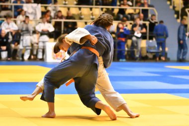 Orenburg, Rusya Federasyonu - 21 Ekim 2017: kız rekabet Judo