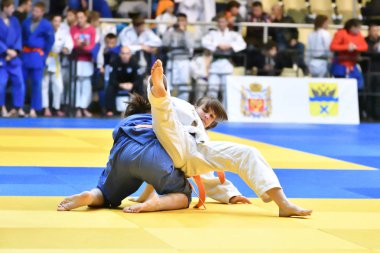 Orenburg, Rusya Federasyonu - 21 Ekim 2017: kız rekabet Judo