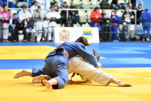 Orenburg, Rusya Federasyonu - 21 Ekim 2017: kız rekabet Judo — Stok fotoğraf