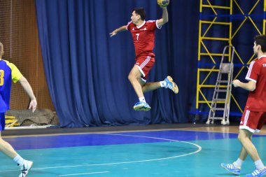 Orenburg, Rusya Federasyonu - 11-13 Şubat 2018 yıl: Hentbol oynayın çocuklar