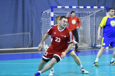 Orenburg, Rusya Federasyonu - 11-13 Şubat 2018 yıl: Hentbol oynayın çocuklar