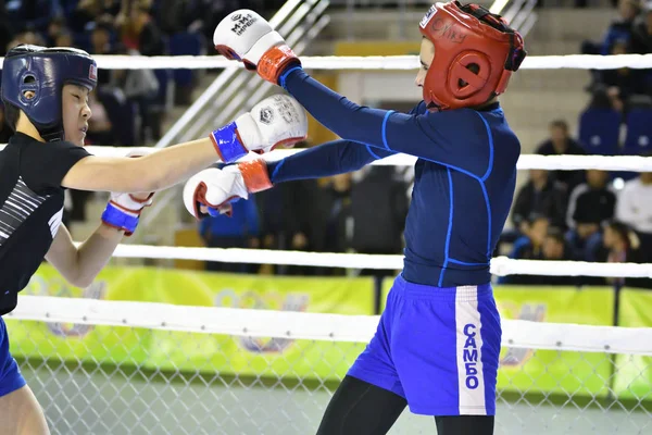 Orenburg, Russie - 18 février 2017 année : Les combattants concourent dans les arts martiaux mixtes — Photo