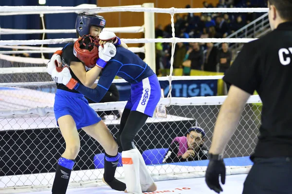 Orenburg, Oroszország - 2017. február 18. évi: A harcosok versenyez-ban vegyes harcművészetek — Stock Fotó