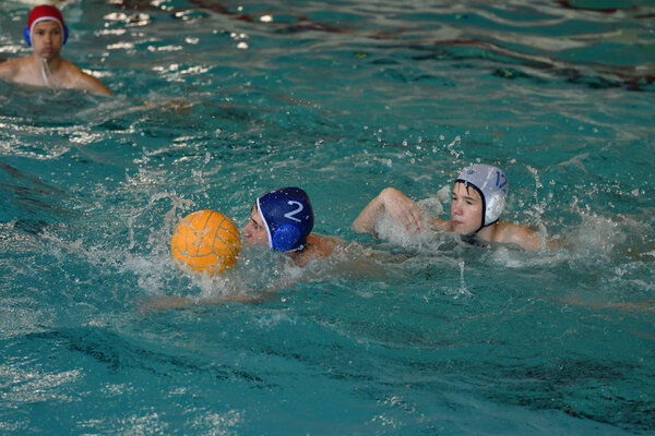 Orenburg, Russia - May 4, 2017 years: the boys play in water polo