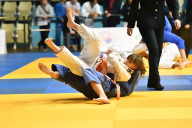 Orenburg, Rusya Federasyonu - 21 Ekim 2017: kız rekabet Judo