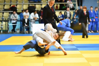 Orenburg, Rusya Federasyonu - 21 Ekim 2017: kız rekabet Judo