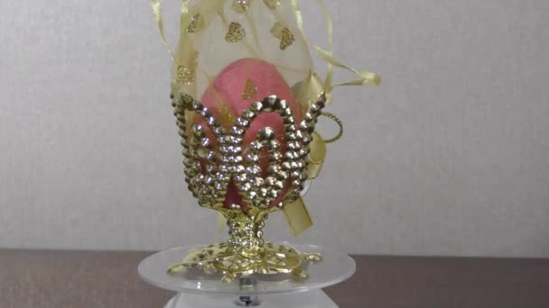 Пасхальное Яйцо Приготовлено Празднику — стоковое видео