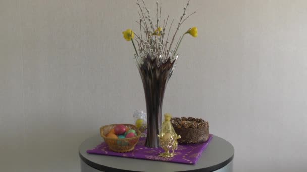 Easter Table Prepared Festive Day — Stock Video