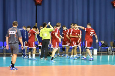 Orenburg, Rusya Federasyonu - 11-13 Şubat 2018 yıl: Hentbol oynayın çocuklar