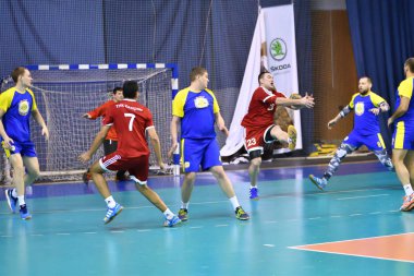 Orenburg, Rusya Federasyonu - 11-13 Şubat 2018 yıl: Hentbol oynayın çocuklar