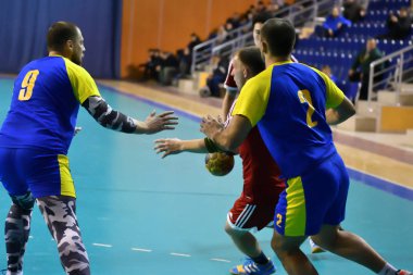 Orenburg, Rusya Federasyonu - 11-13 Şubat 2018 yıl: Hentbol oynayın çocuklar