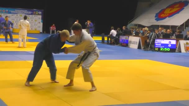 Orenburg Russie Octobre 2017 Les Garçons Concourent Judo Tournoi Judo — Video
