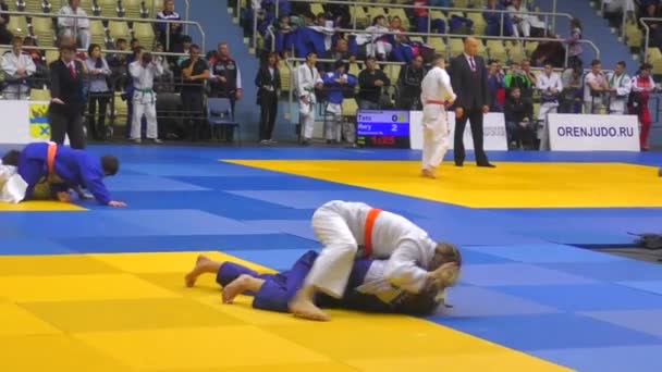 Orenburg Rusland Oktober 2017 Piger Konkurrere Judo Den All Russiske – Stock-video