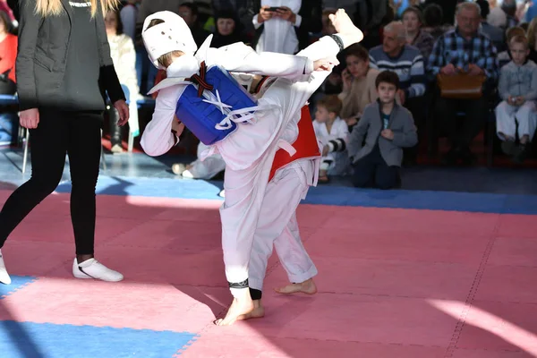 Orenburg, Rusya Federasyonu - 27 Ocak 2018 yıl: çocuklar Taekwondo rekabet — Stok fotoğraf