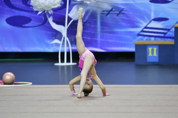 Orenburg Rússia Novembro 2017 Ano Meninas Competem Ginástica Rítmica Campeonato — Fotografia de Stock