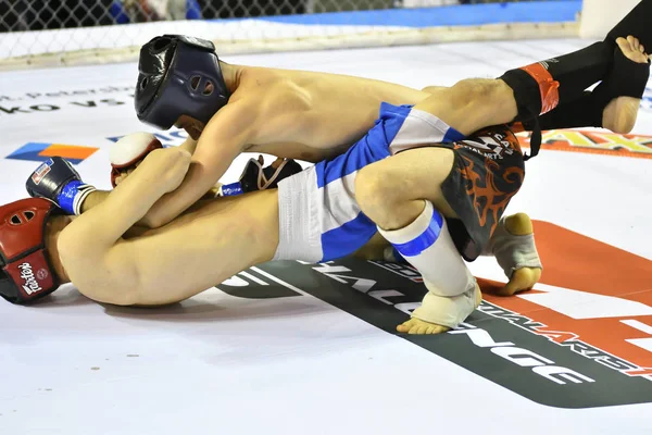 Orenburg, Rússia - 18 de fevereiro de 2017 ano: Os lutadores competem em artes marciais mistas (MMA ) — Fotografia de Stock