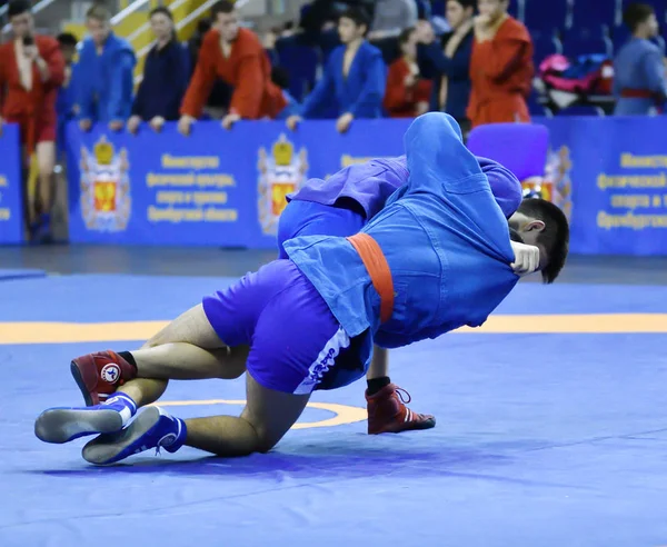 Orenburg, russland - 16. februar 2019: jungs wettbewerbe sambo — Stockfoto