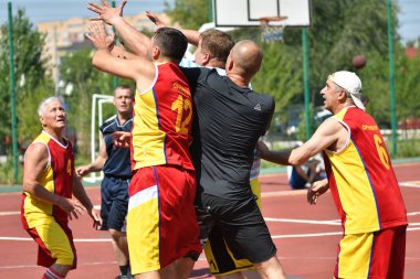 Orenburg, Rusya Federasyonu - 30 Temmuz 2017 yıl: millet sokak basketbol oyun