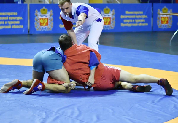 Orenburg, Russia - 25-26 ottobre 2019: Concorsi maschili Sambo — Foto Stock