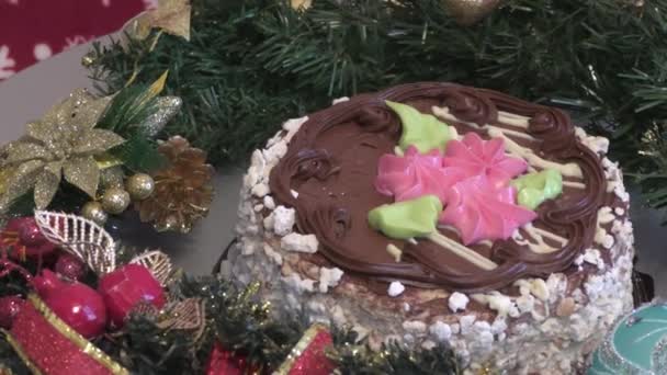 Gâteau Biscuit Noël Décoration Noël Colorée — Video