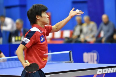 Orenburg, Rusya Federasyonu - 28 Eylül 2017 yıl: çocuk oyun Masa Tenisi rekabet