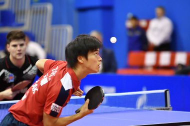 Orenburg, Rusya Federasyonu - 28 Eylül 2017 yıl: çocuk oyun Masa Tenisi rekabet