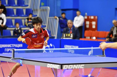 Orenburg, Rusya Federasyonu - 28 Eylül 2017 yıl: çocuk oyun Masa Tenisi rekabet