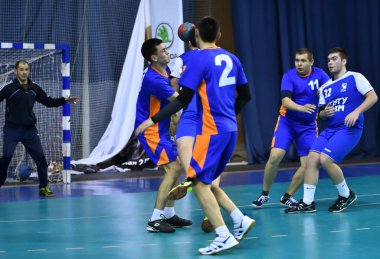 Orenburg, Rusya Federasyonu - 11-13 Şubat 2018 yıl: Hentbol oynayın çocuklar