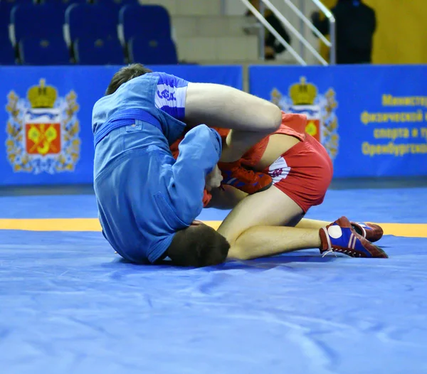 Orenburg, Rússia - 25-26 de outubro de 2019: Competições de meninos Sambo — Fotografia de Stock